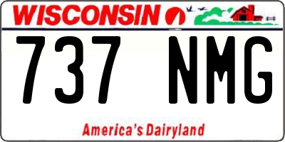 WI license plate 737NMG