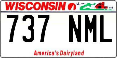WI license plate 737NML