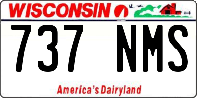 WI license plate 737NMS