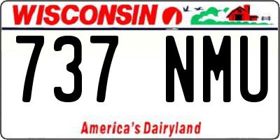 WI license plate 737NMU