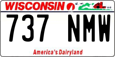 WI license plate 737NMW