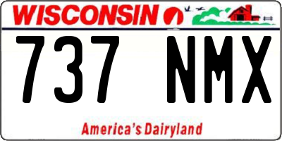 WI license plate 737NMX