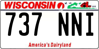 WI license plate 737NNI