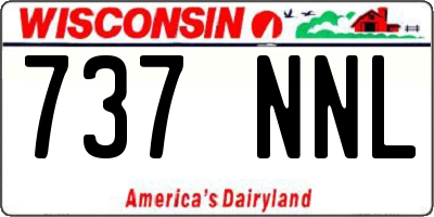 WI license plate 737NNL