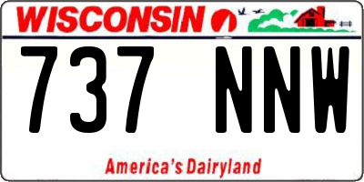 WI license plate 737NNW