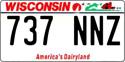 WI license plate 737NNZ