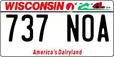 WI license plate 737NOA