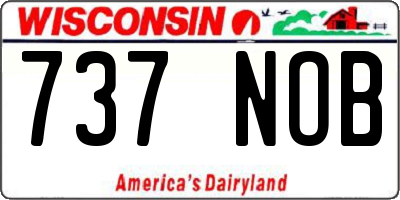WI license plate 737NOB