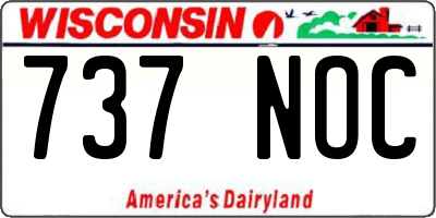 WI license plate 737NOC