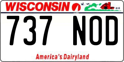 WI license plate 737NOD