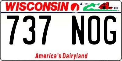WI license plate 737NOG