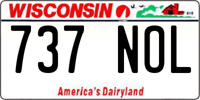 WI license plate 737NOL