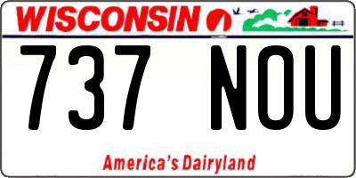 WI license plate 737NOU