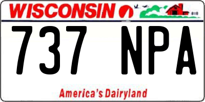 WI license plate 737NPA