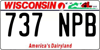 WI license plate 737NPB