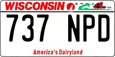 WI license plate 737NPD