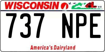 WI license plate 737NPE