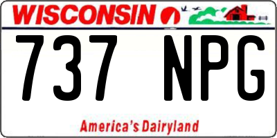 WI license plate 737NPG