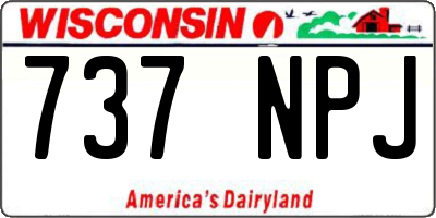 WI license plate 737NPJ