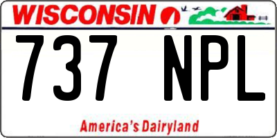 WI license plate 737NPL