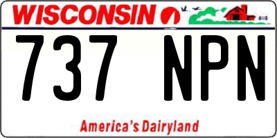 WI license plate 737NPN