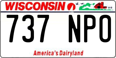 WI license plate 737NPO