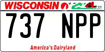 WI license plate 737NPP