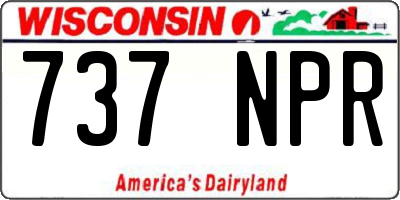 WI license plate 737NPR
