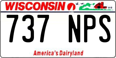 WI license plate 737NPS
