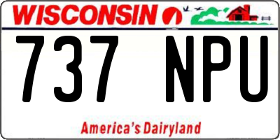 WI license plate 737NPU