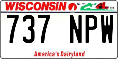 WI license plate 737NPW