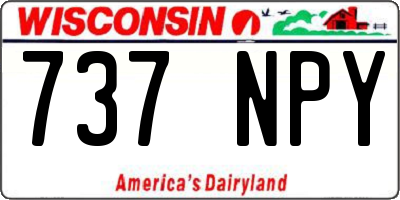 WI license plate 737NPY