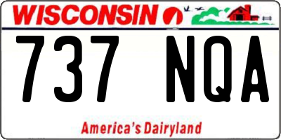 WI license plate 737NQA