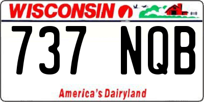 WI license plate 737NQB