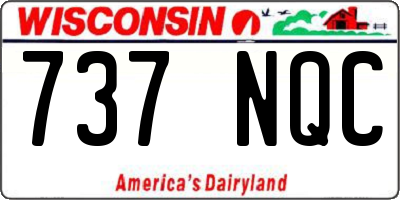 WI license plate 737NQC