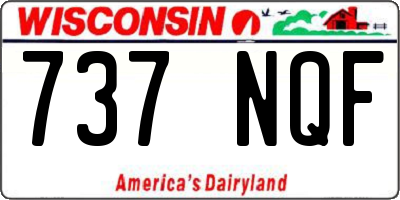 WI license plate 737NQF