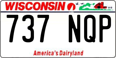 WI license plate 737NQP