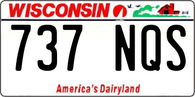 WI license plate 737NQS