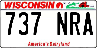 WI license plate 737NRA