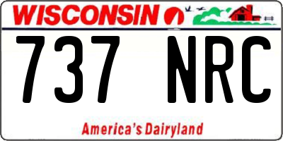 WI license plate 737NRC