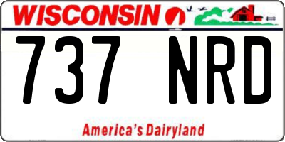 WI license plate 737NRD