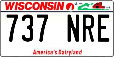 WI license plate 737NRE