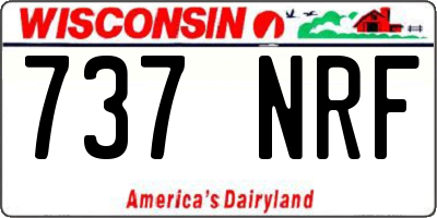WI license plate 737NRF