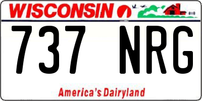 WI license plate 737NRG