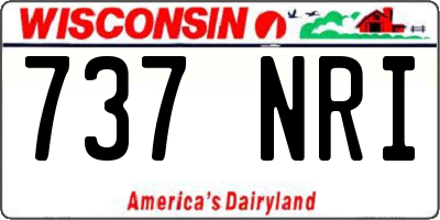 WI license plate 737NRI