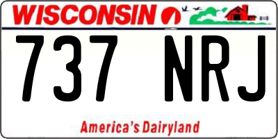 WI license plate 737NRJ
