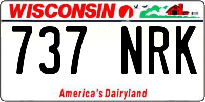 WI license plate 737NRK