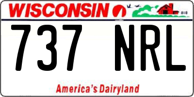 WI license plate 737NRL