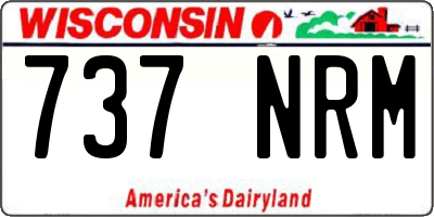 WI license plate 737NRM