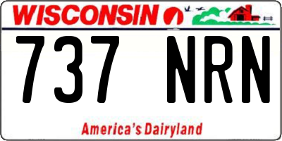 WI license plate 737NRN